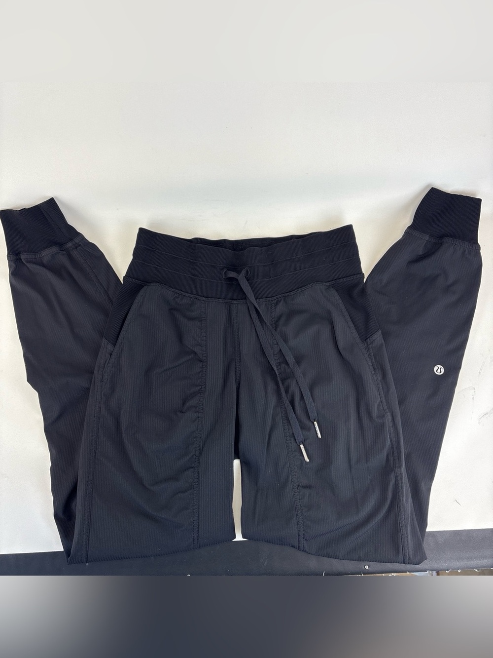 Lululemon black cuffed dance studio pants size 2
